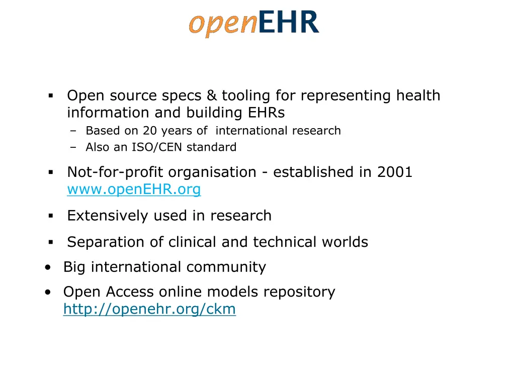 open source specs tooling for representing health