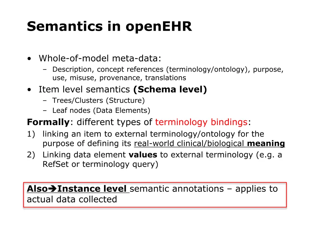 semantics in openehr