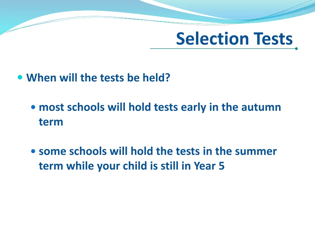 selection tests 1