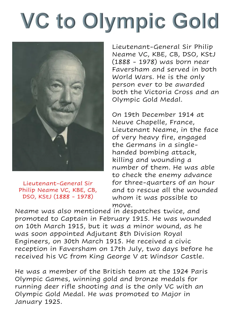 lieutenant general sir philip neame