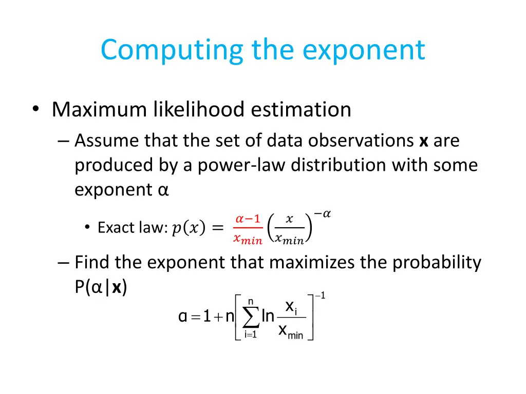 computing the exponent