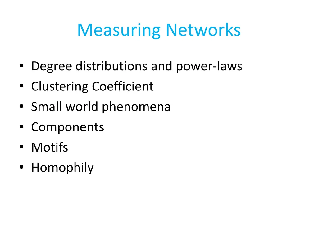 measuring networks