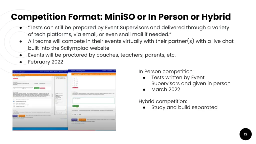 competition format miniso or in person or hybrid