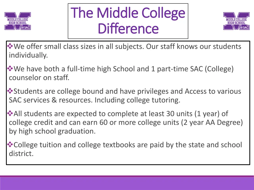 the middle college the middle college difference