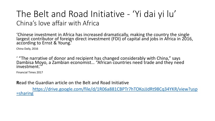 the belt and road initiative yi dai yi lu china