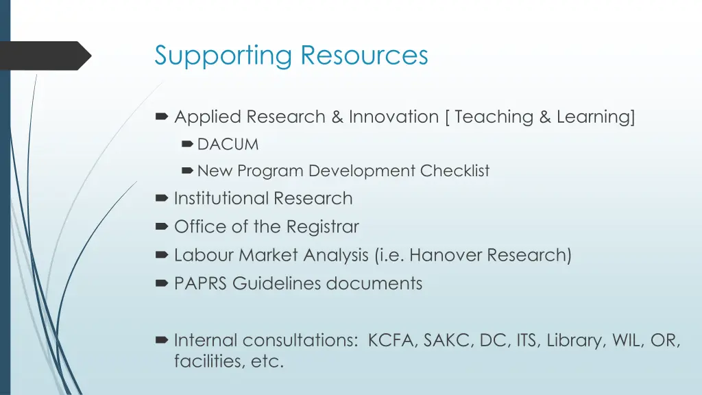 supporting resources