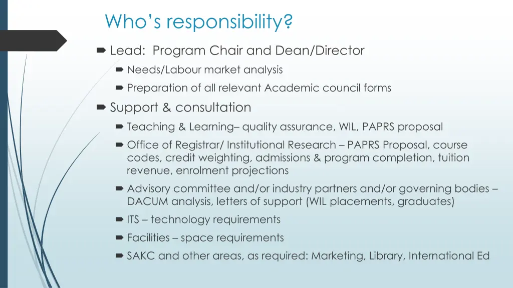 who s responsibility