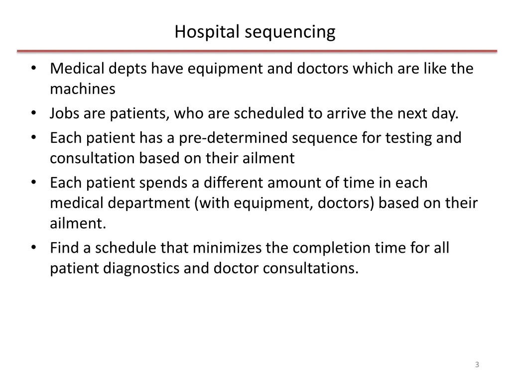 hospital sequencing