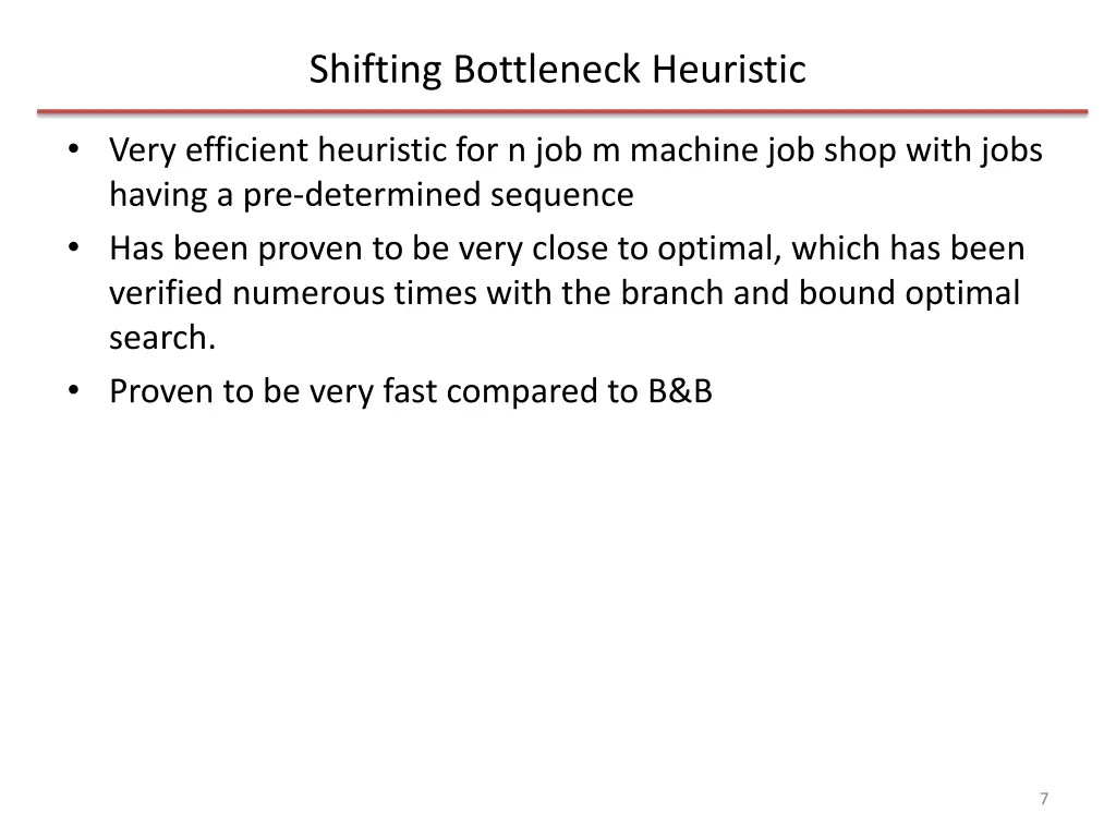 shifting bottleneck heuristic