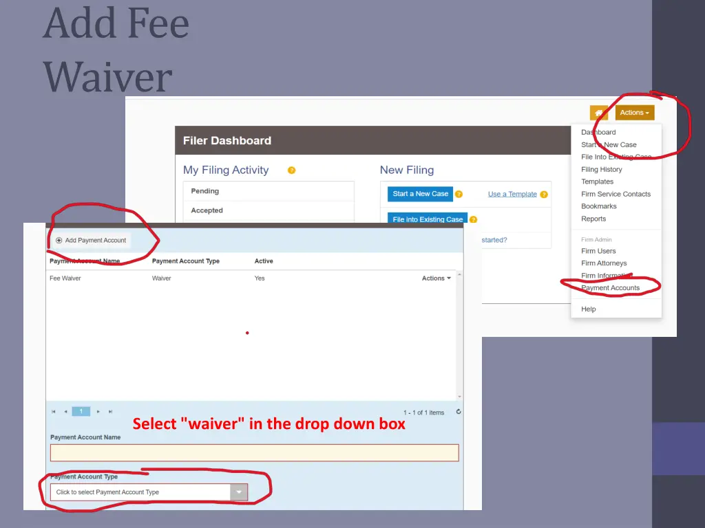 add fee waiver