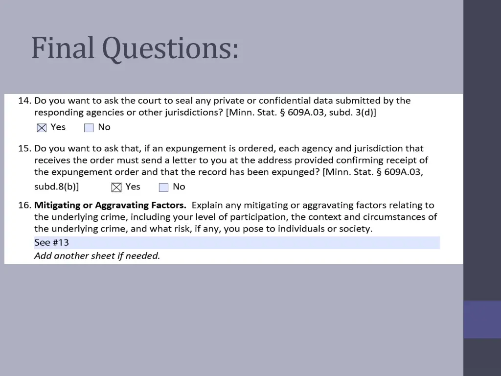 final questions