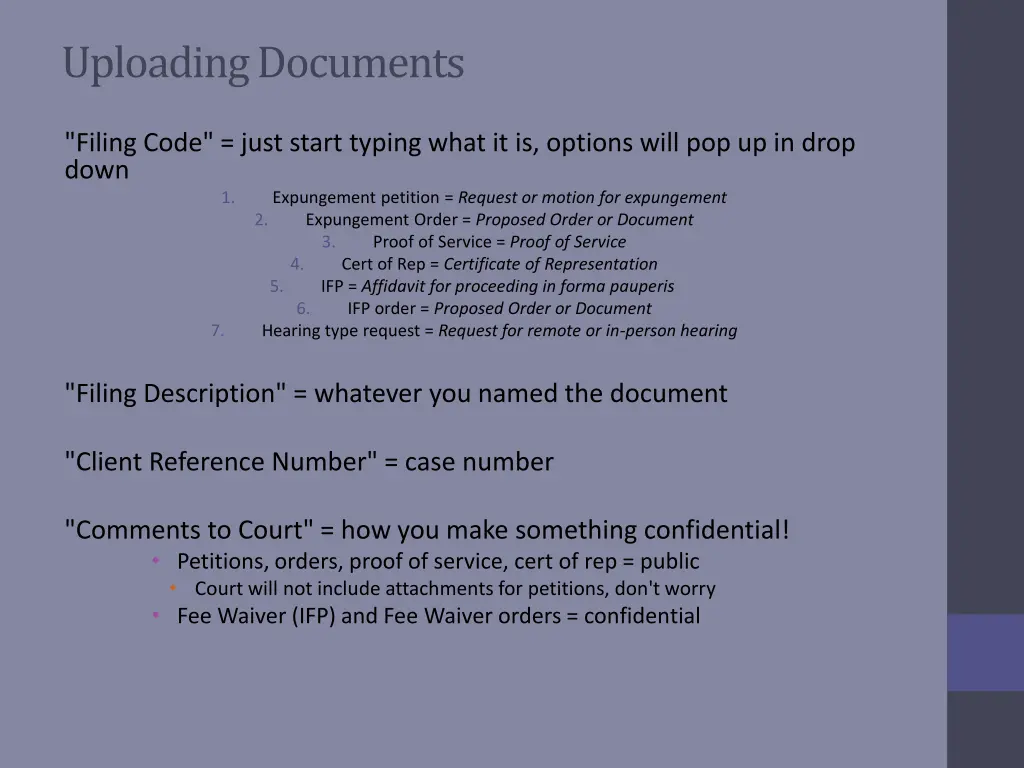 uploading documents
