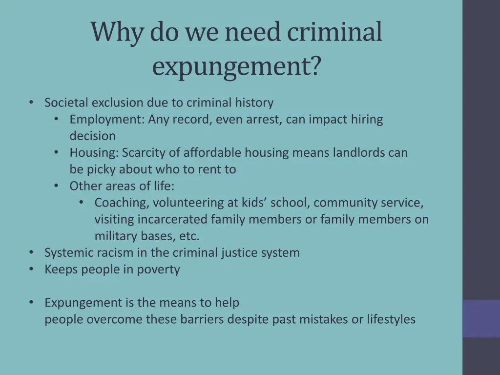 why do we need criminal expungement