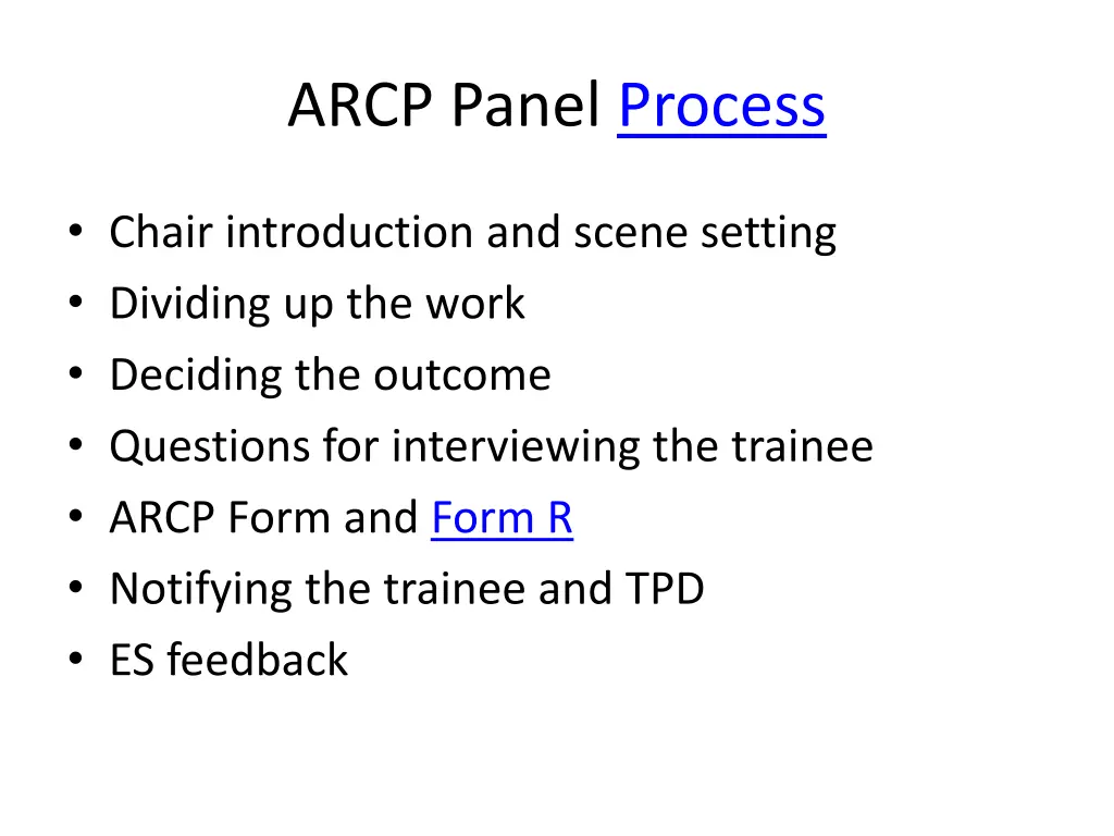arcp panel process