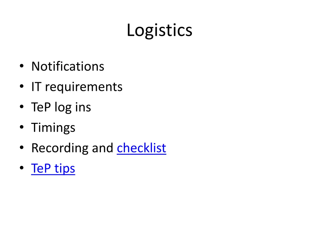 logistics