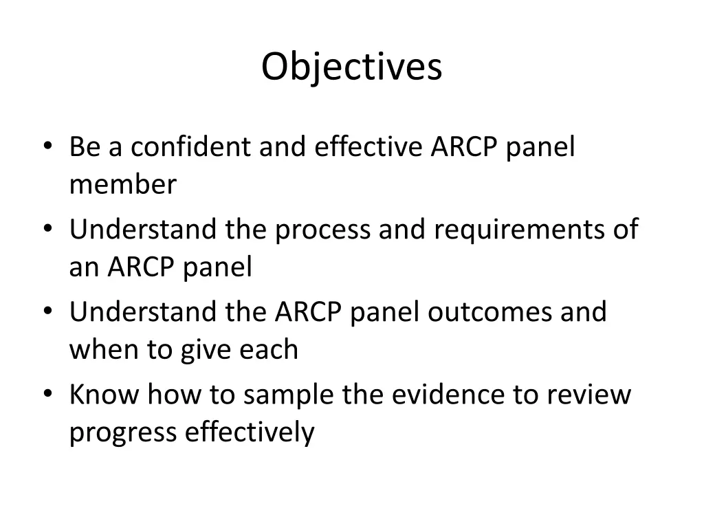 objectives