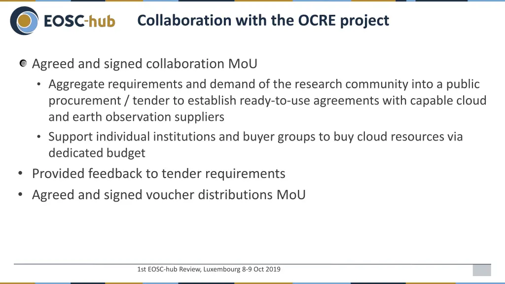 collaboration with the ocre project