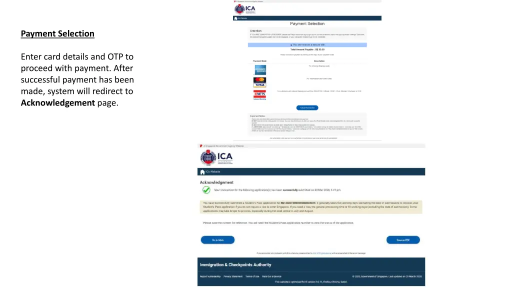 payment selection
