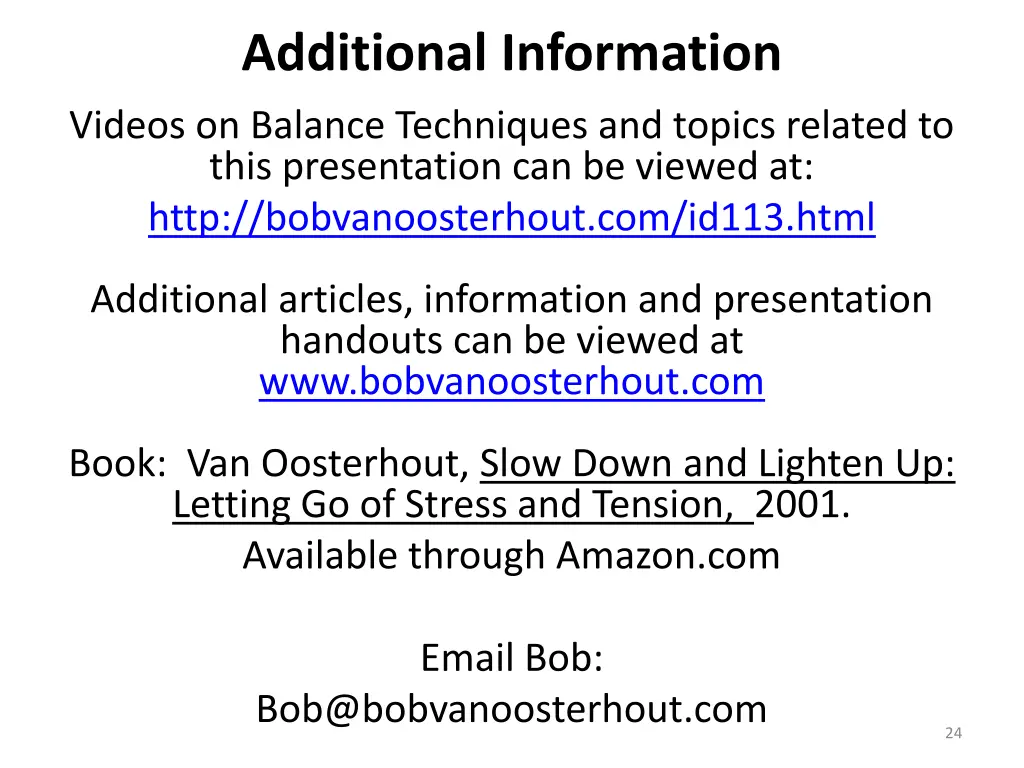 additional information