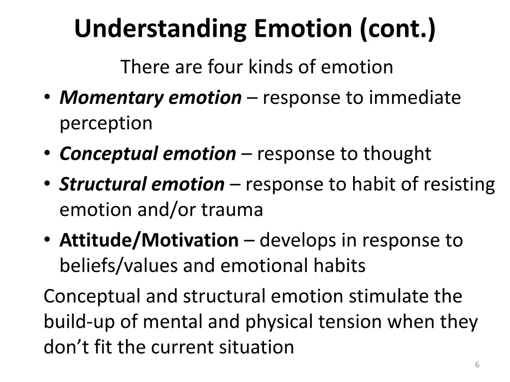 understanding emotion cont
