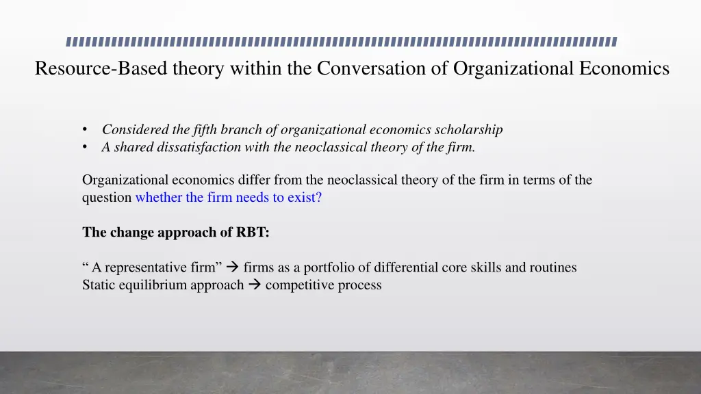 resource based theory within the conversation