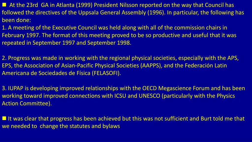 at the 23rd ga in atlanta 1999 president nilsson