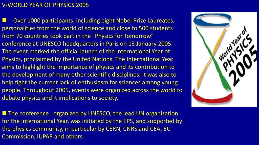 v world year of physics 2005