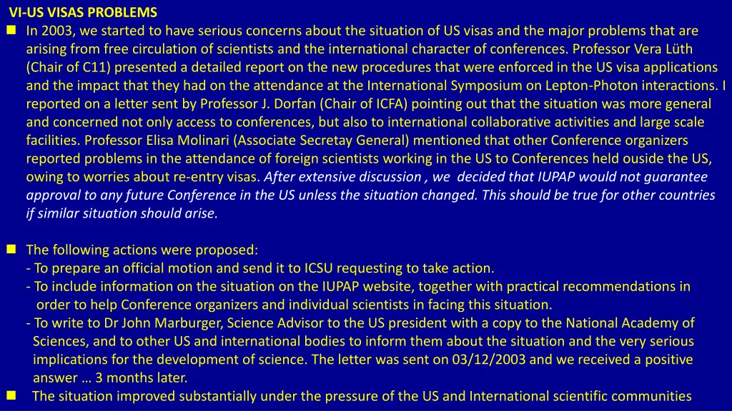 vi us visas problems in 2003 we started to have