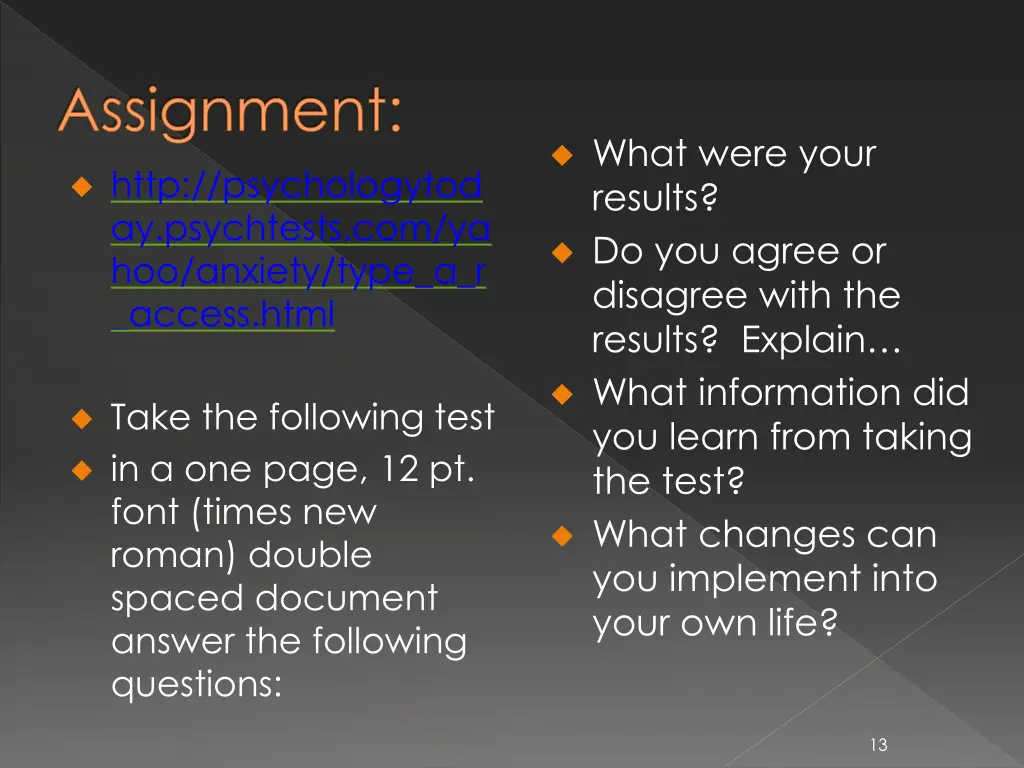 assignment