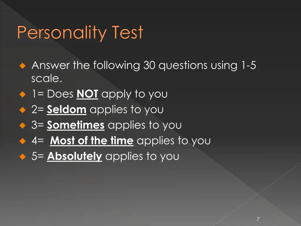 personality test