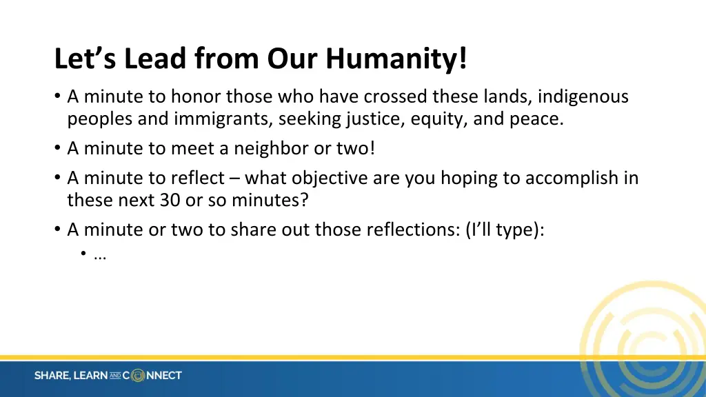 let s lead from our humanity a minute to honor