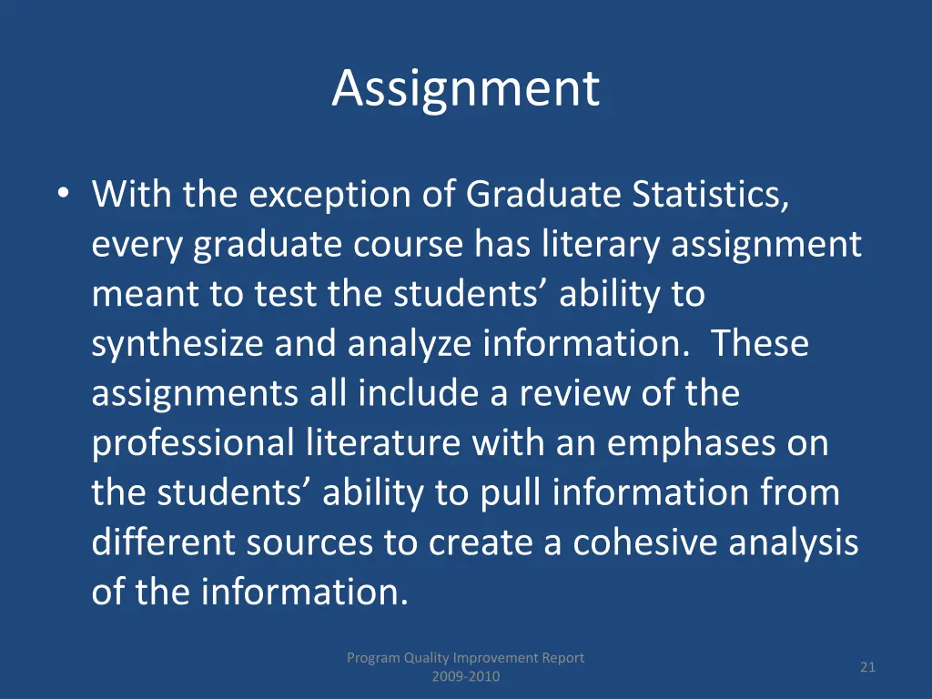 assignment