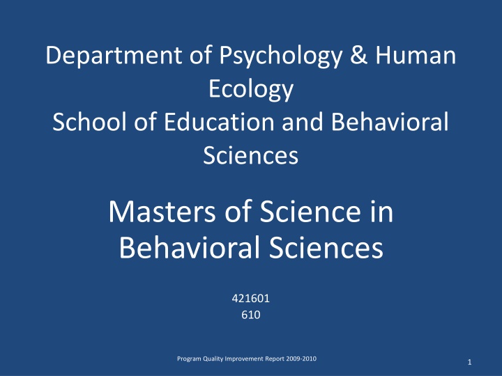 department of psychology human ecology school