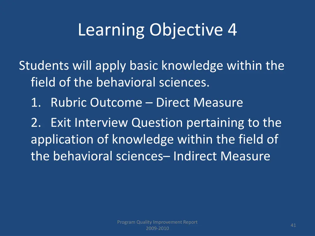 learning objective 4