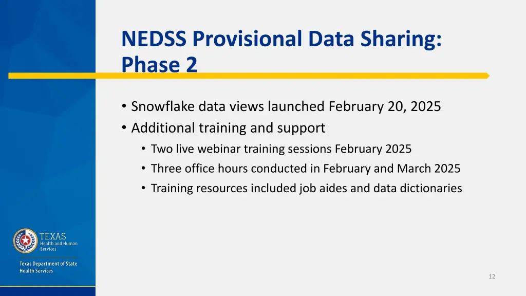 nedss provisional data sharing phase 2