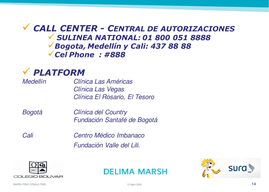 call center c entral de autorizaciones sulinea