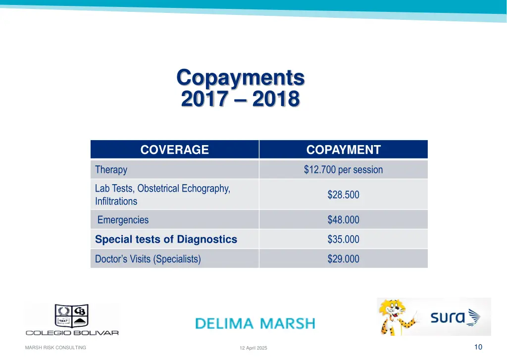 copayments 2017 2018