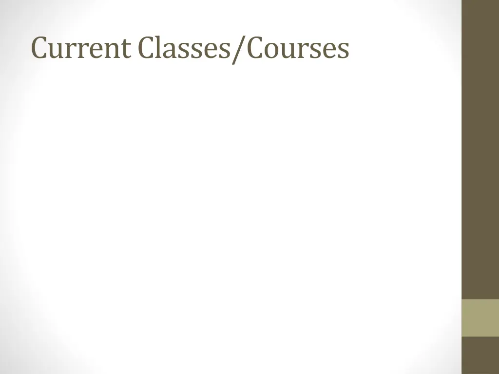 current classes courses
