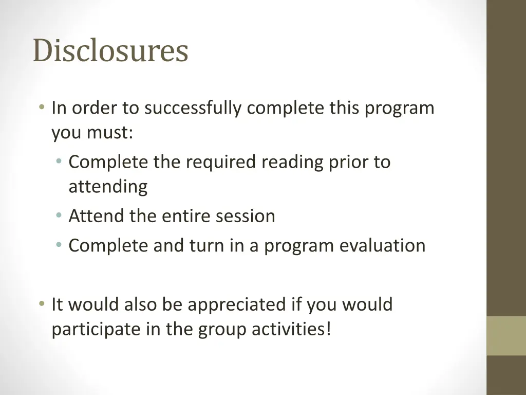 disclosures 1
