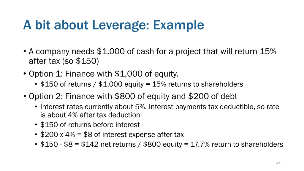 a bit about leverage example
