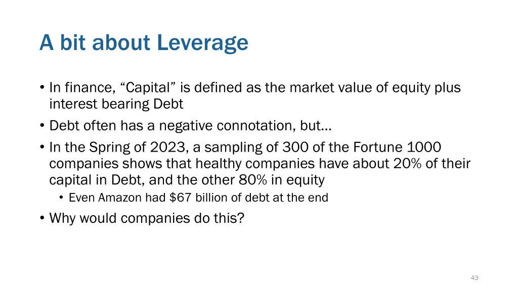 a bit about leverage