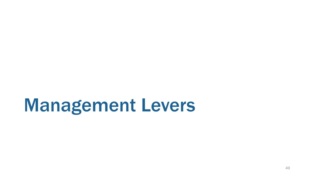 management levers