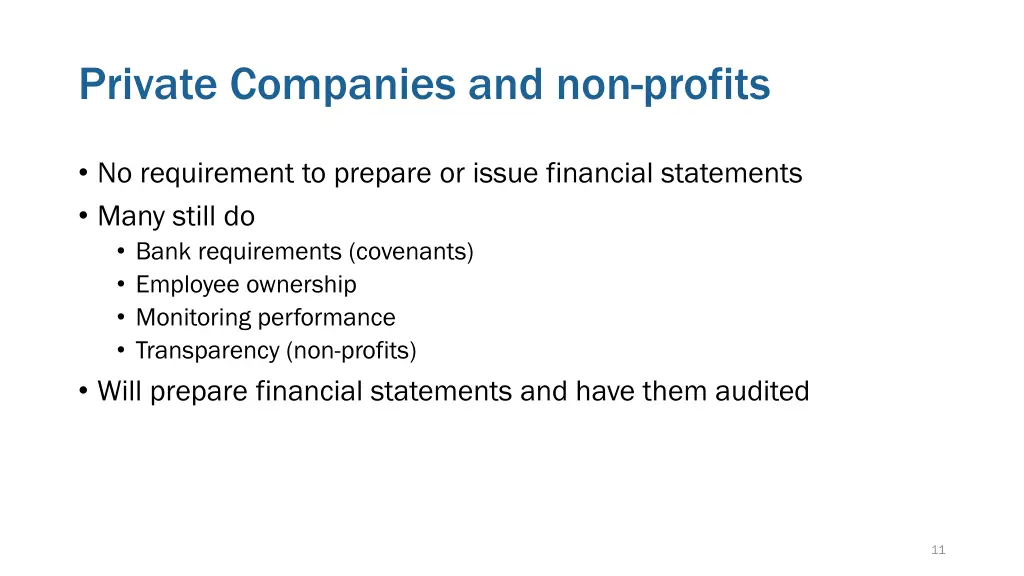 private companies and non profits