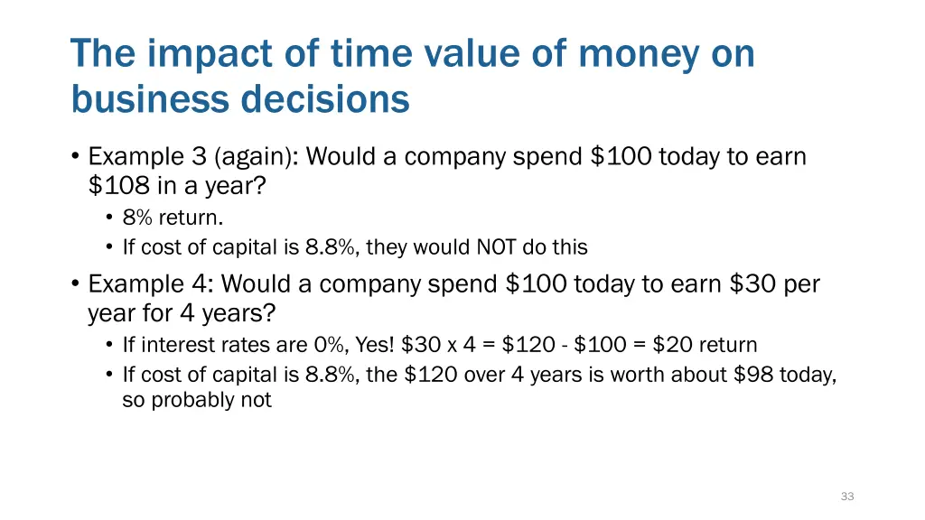 the impact of time value of money on business 1