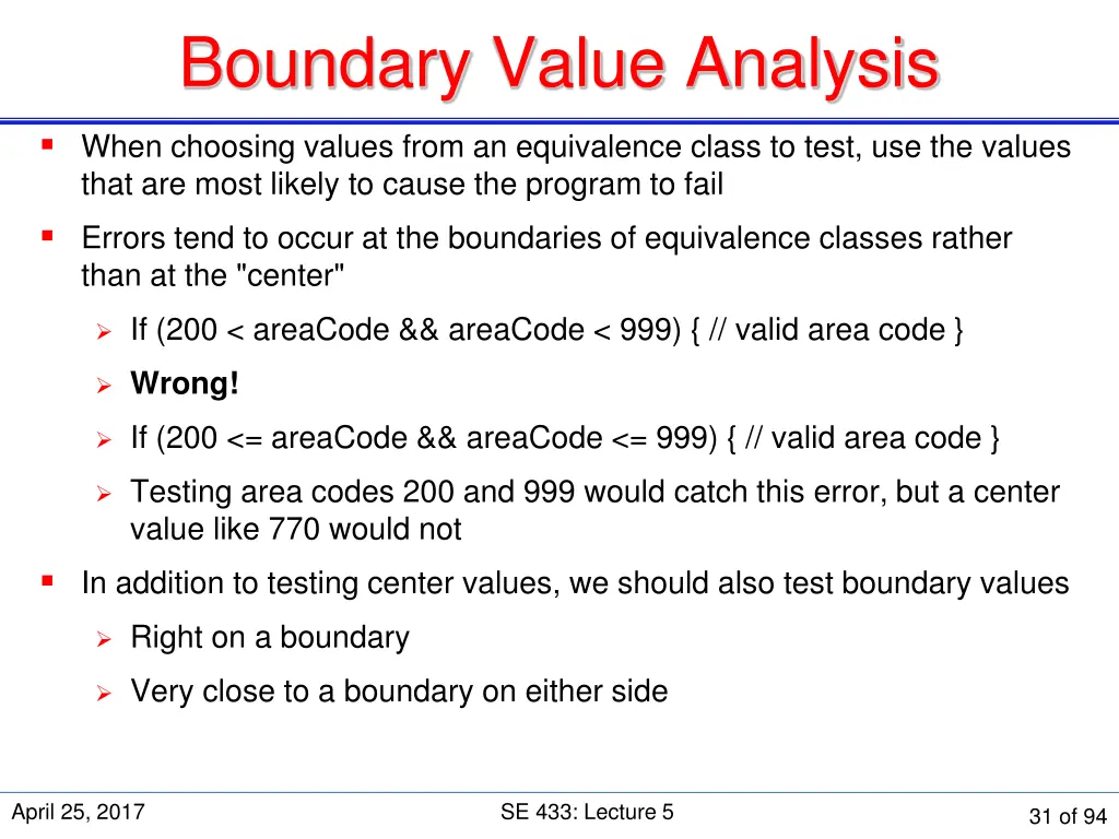 boundary value analysis 1