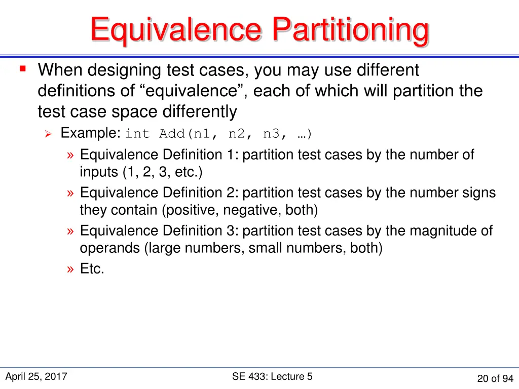 equivalence partitioning 6
