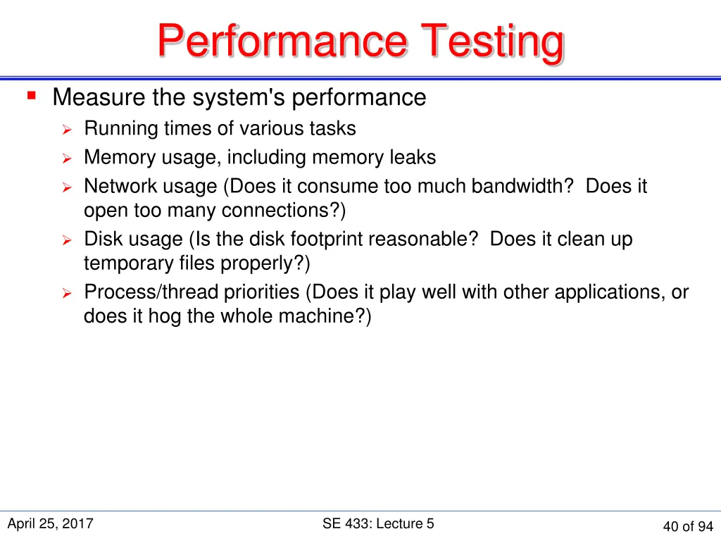 performance testing