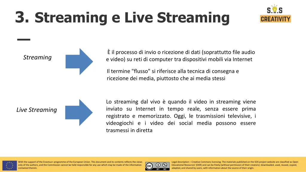 3 streaming e live streaming