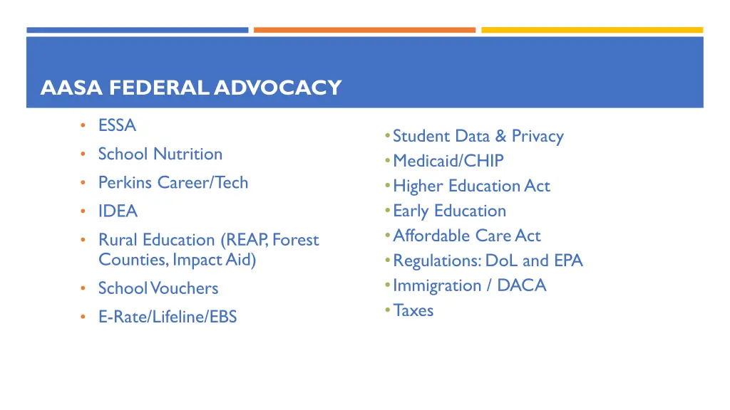 aasa federal advocacy