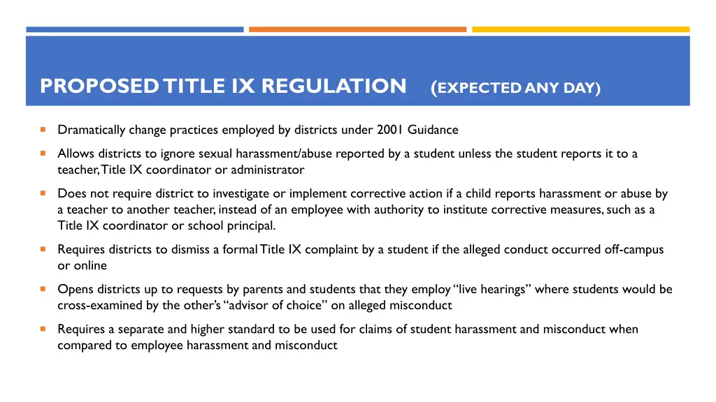 proposed title ix regulation expected any day
